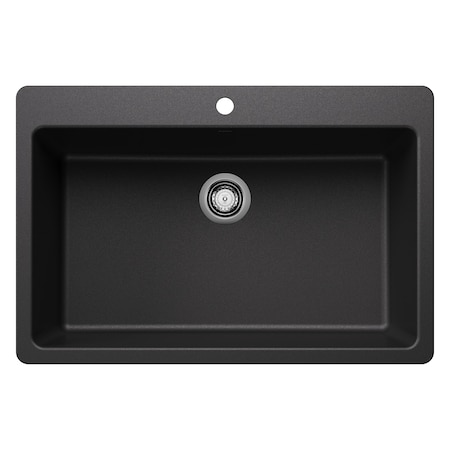 Blanco Liven SILGRANIT 33in Super Single Dual Mount Kitchen Sink - Anthracite 443195