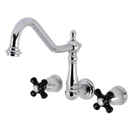 Kingston Brass Two-Handle Wall Mount Tub Faucet, Polished Chrome KS1021PKX