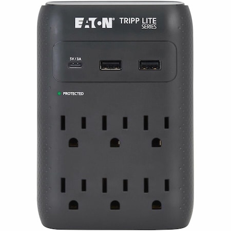 Eaton TRIPP LITE SERIES PROTECT IT 6-OUTLET SURGE PROTECTOR - 5-15R OUTLETS, USB SK60CB