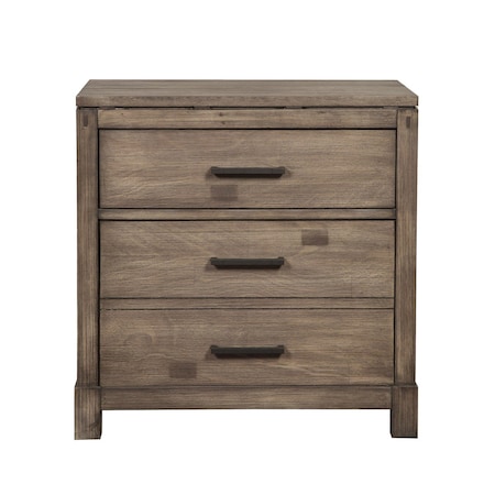 Homeroots 26" Gray Solid and Manufactured Wood Two Drawer Nightstand 399251