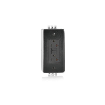 Leviton Duplex Straight Blade Receptacle, 5-20R, 20 A, 125V AC, 2 Pole, 3 Wire, Surface Mount, Grounded GFNT2-DIN