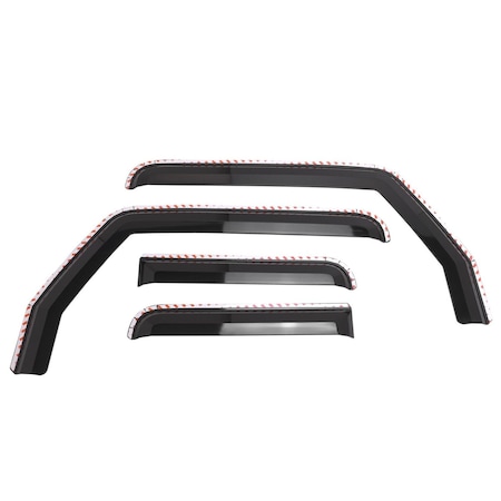 Putco Rainguards, Low Profile; Tape-On; Smoke; Polycarbonate; Set of 580221