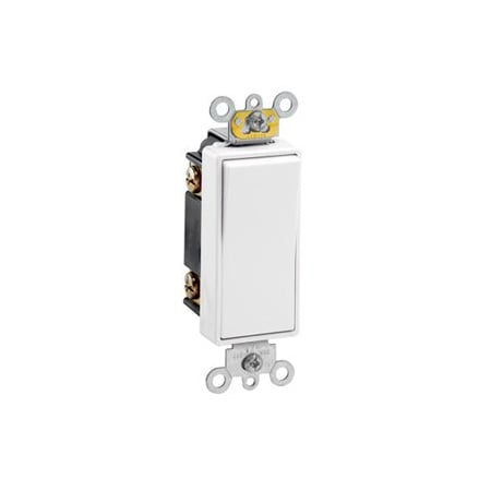 Leviton Decora Plus Rocker Double-Pole AC Quiet Switch, 20 Amp, 120/277 Volt, White 5622-2W