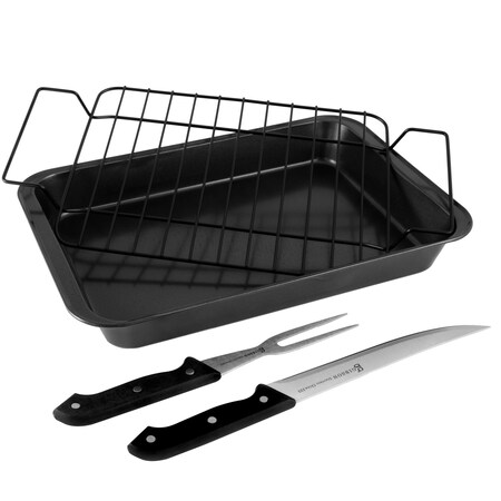 Gibson Home Reilly 4-Piece Non-Stick Carbon Steel Roaster Set 108157.04
