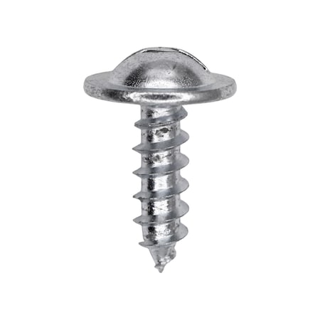 Auveco 10 x 5/8in Slotted Truss Washer Head License Plate Screw, Zinc, 100PK 5278