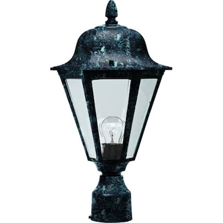 Intense Powder Coated Cast Aluminum Post Top Light Fixture, Verde Green - 17.75 x 9.94 x 9.94 in. IN2930940