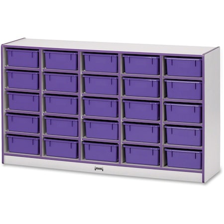 Jonti-Craft Rainbow Accents 25 Tub Mobile Storage, with Tubs, Purple 4026JCWW004