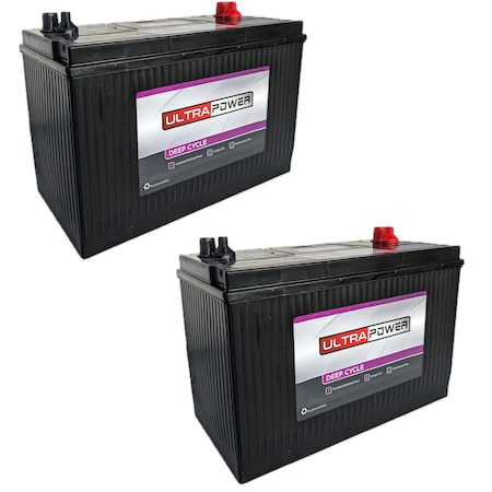 Ultrapower 12V 1060 CCA Maintenance-Free Deep Cycle Battery Group 31M, 2PK EV31
