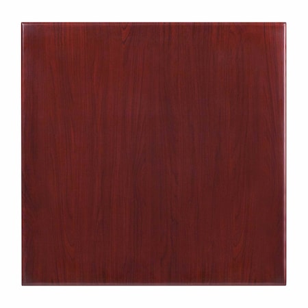 Flash Furniture Square Square Mahogany Resin Table Top, 30", 30" W, 30" L, 2" H, Resin, Mahogany TP-MAH-3030-GG
