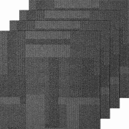 Vevor Carpet Tile Floor 24pcs Squares w/Padding Attached 20"x 20"Mixed Gray, 4PK DC126-04