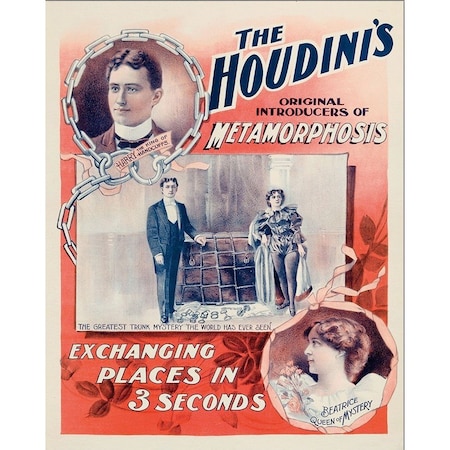 Homeroots The Houdini's Metamorphosis Vintage Magic Unframed Print Wall Art 393330