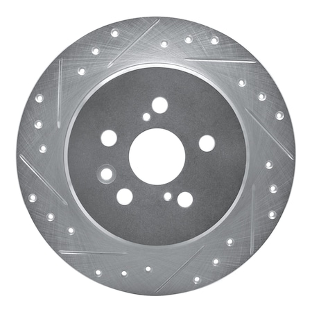 Dynamic Friction Co DFC Brake Rotor - Drilled and Slotted - Silver 631-76046L