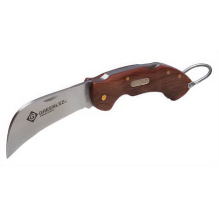 Greenlee Old Lock Back Folding Knife, 440C Stainless Steel Hawkbill Blade, 2-5/8 in L Blade, Yes 0652-28