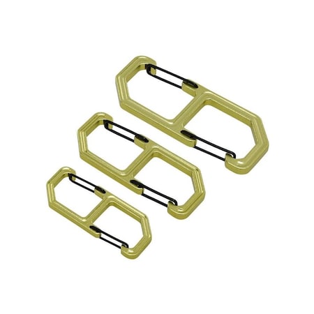 Hillman Apex Carabiner Aluminum, Dual Compartment, Black/Green, 3PK 9985055