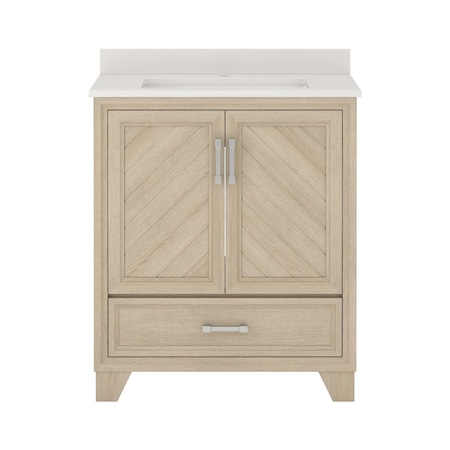 Craft And Main Vanity, w/Engineered Sto, 30in, Natural Oak AWNVT3019D