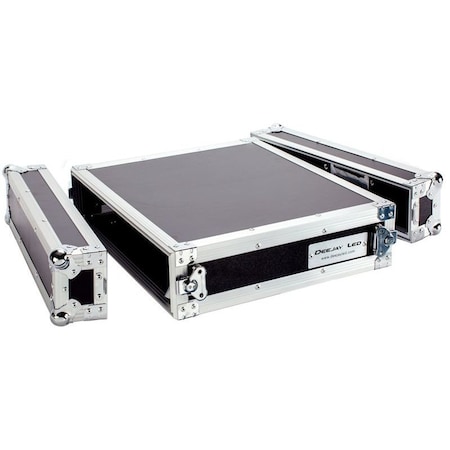 Deejay Led Fly Drive Case For Standard DJ 19-in Amplifier or Similarly Sized Equipment w/Laptop Shelf w/Wheels TBH2UAD