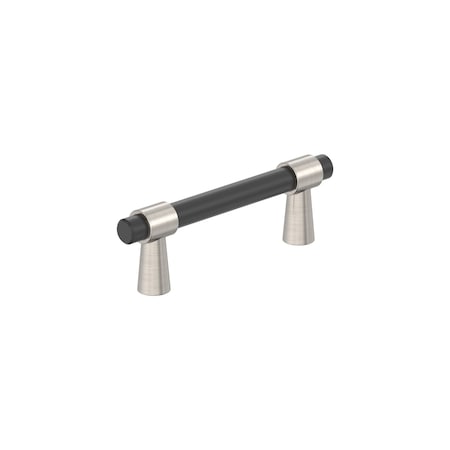 Amerock Mergence 3 inch 76mm Center-to-Center Matte Black/Satin Nickel Cabinet Pull BP37385FBG10