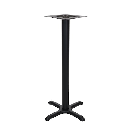 Bfm Seating Stamped Steel - 22 x 22 Cross Base - Bar Height - 3in Column - 11 7/8in Bolt-On Top Plate STB-2222TBP