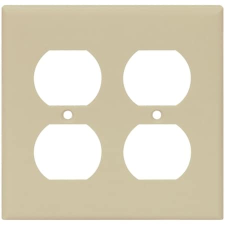 Arrow Hart Eaton Wiring Devices Receptacle Wallplate, 4-1/2 in L, 4-9/16 in W, 2 -Gang, Thermoset, Ivory 2150V-BOX