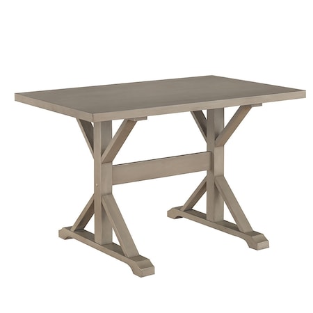 Homeroots 48" Gray Solid Wood Trestle Base Dining Table 517856