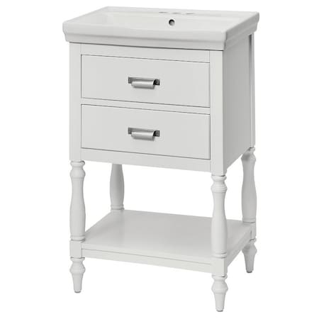 Craft And Main Craft Main Cherie Series Vanity Combo, 22-1/8 in W Cabinet, 16-3/4 in D Cabinet, 32-5/8in H Cabinet, Wh CHWVT2435