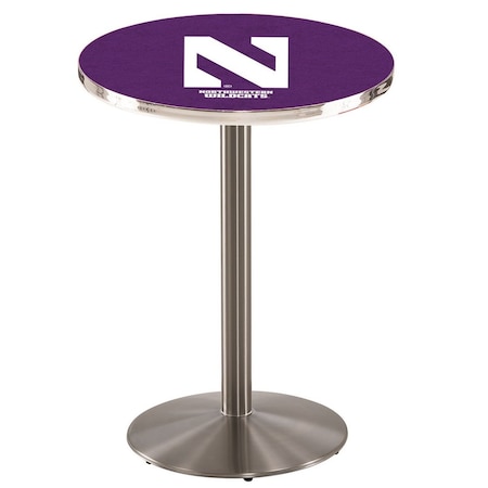 Holland Bar Stool Co 36" Stainless Steel Northwestern Pub Table, 36" dia. Top L214S3636Nthwst