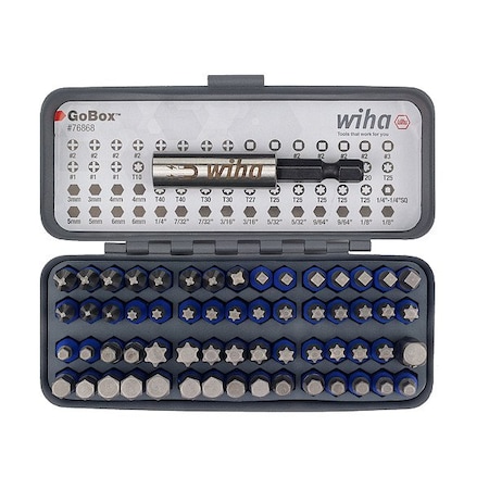 Wiha 1/4 in Drive Impact Socket Bit Sets, SAE, 61 pcs 76868