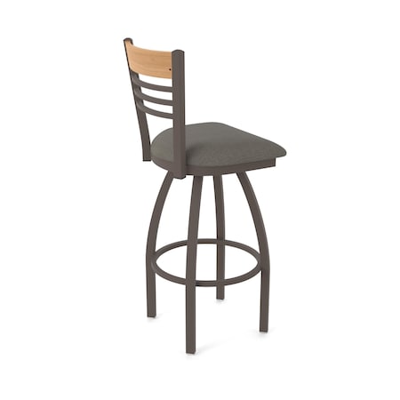 Holland Bar Stool Co Eleanor 25in Swivel Counter Stool with Bronze Finish, Medium Back and Graph Chalice Seat 880