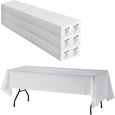 Genuine Joe Banquet Plastic Tablecovers - 300' x 40 White, 6PK GJO10324CT