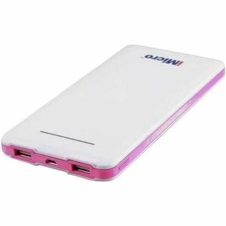 Imicro 8000mAh Lithium Polymer Battery Power Bank w/ Flashlight (Pink) PB-IM8000R