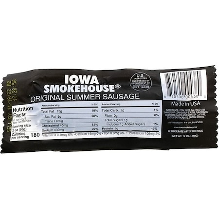 Iowa Smokehouse SAUSAGE SUMMER ORIGINAL 12OZ IS-SS12O