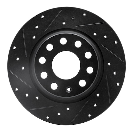 Dynamic Friction Co DFC Brake Rotor - Drilled and Slotted - Black 633-74055L