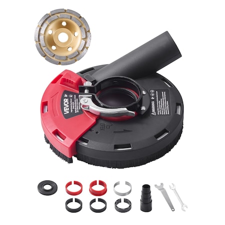 Vevor Angle Grinder Dust Shroud 4-5 in 6 Clamping Washers & 5 in Grinding Wheel AG26-1
