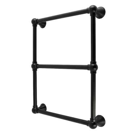 Kingston Brass 18" x 24" Brass Wall Mount 3-Tier Towel Rack, Matte Black DTC24183MB