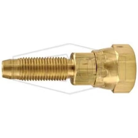 Dixon Reusable Swivel Stem, 5/16 in x 1/4-18 Nominal, Hose ID x FNPSM End Style, Brass, Domestic 1840504A