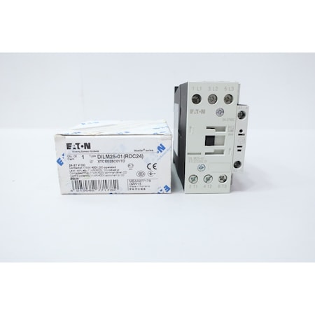 Eaton AC CONTACTOR 40A AMP 15HP 24-27V-DC DILM25-01 XTCE025C01TD