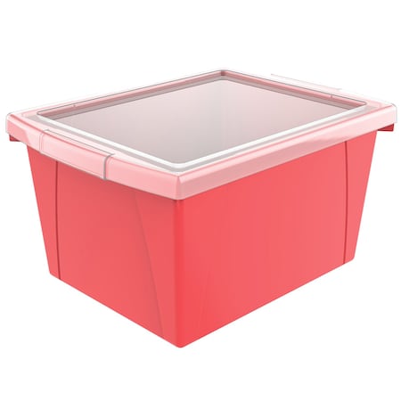 Storex 4 Gallon Storage Bin with Lid, Red 61411U06C