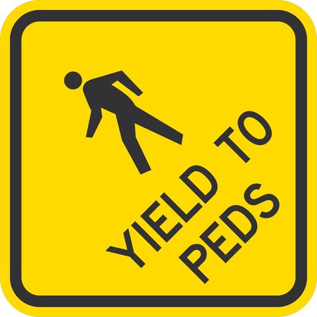 Lyle Yield To Peds (w/sym), 12x12, Engineer Grade, Yellow G-1984-EG_12x12