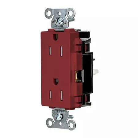 Hubbell Wiring Device-Kellems Straight Blade Receptacle, 5-15R, 15 A, 125V AC, 2 Pole, 3 Wire, Surface Mount, Grounded HBL2152STRTR