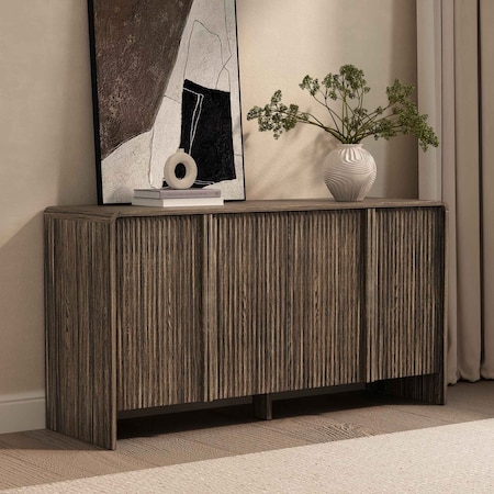Manhattan Comfort Novara 60in Sideboard in Jacobean Walnut (4-Door) SB1671-2