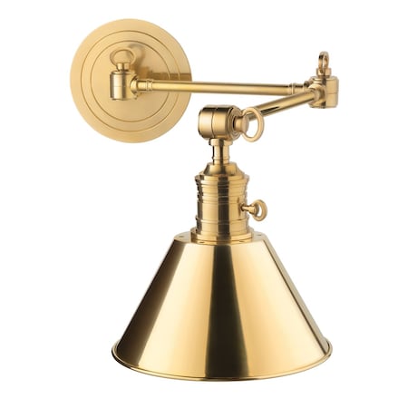 Hudson Valley Lighting Garden City 1 Light Wall Sconce 8 In. Aged Brass, horizontal arm 8322-AGB