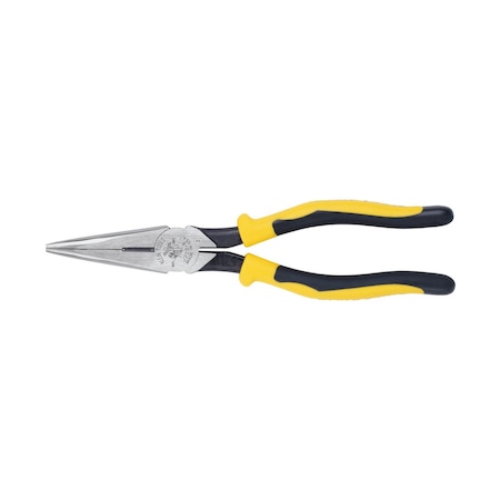 Klein Tools 8 9/16 in J203 Needle Nose Plier, Side Cutter Plastic Dipped Handle J203-8