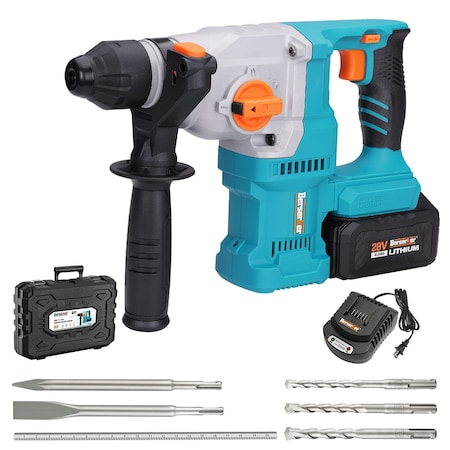 Wrightmaster 20V Brushless SDS-Plus Rotary Hammer Drill with Battery & Fast Charger, 4-Mode Cordless Rotomartillo ZR-111PRO