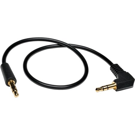 Tripp Lite by Eaton 1ft Mini Stereo Audio Cable with One Right Angle plug 3.5mm M/M 1' P312-001-RA