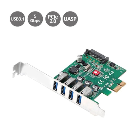 Betterbattery DP USB 3.0 4-Port PCIe Host Card - PCI Express 2.0 x1 BE3460842