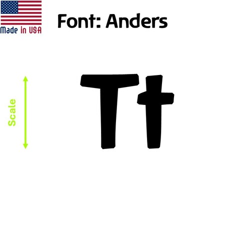 Aacc Self-Adhesive Vinyl Letter: t, Scale: 14 cm. Color: Black Font: Anders by, 8PK AACC-Anders-lt-Black-M14x8