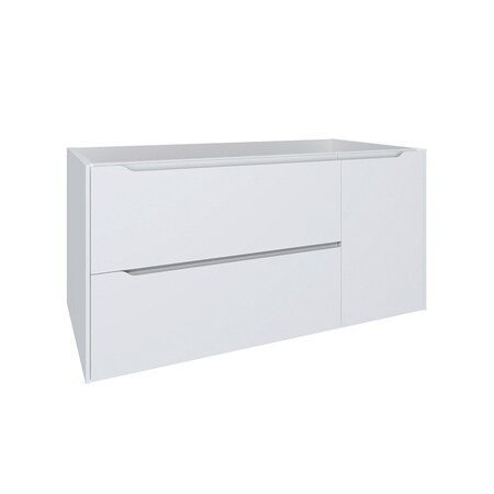 Homeroots 40" White Wood Floating Bathroom Vanity With White Sink And Two Drawers 624122