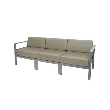 Bfm Seating Belmar 82in Outdoor Sectional Sofa with Sunbrella Cushions, Soft Gray Frame PH6101SG-14106