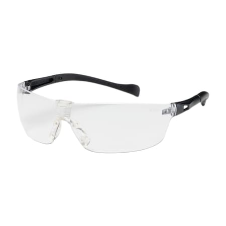 Bouton Optical Rimless Safety Glasses with Black Temple, Clear Lens and Anti-Scratch / Anti-Fog Coating 250-MT-10071