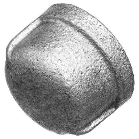 Zoro Select Cap Galvanized Malleable Iron Pipe Fitting, 1" Pipe, FBSPT, Iron, Class 150 793FR1